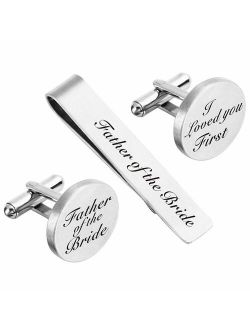 ZUNON Mens Groom Father Wedding Silver Plated Black Tie Clips Pack of 2