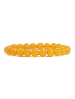 Justinstones 8mm Round Beads Stretch Bracelet 7 Inch Unisex