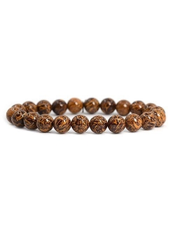 Justinstones 8mm Round Beads Stretch Bracelet 7 Inch Unisex