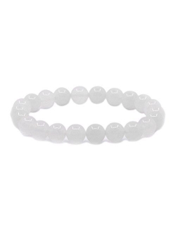 Justinstones 8mm Round Beads Stretch Bracelet 7 Inch Unisex