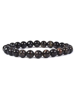 Justinstones 8mm Round Beads Stretch Bracelet 7 Inch Unisex