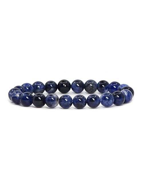 Justinstones 8mm Round Beads Stretch Bracelet 7 Inch Unisex