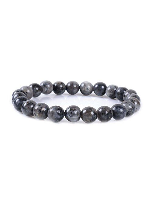 Justinstones 8mm Round Beads Stretch Bracelet 7 Inch Unisex