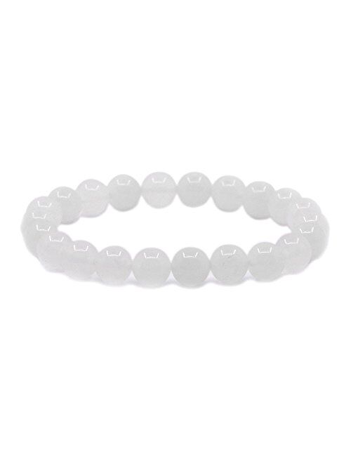 Justinstones 8mm Round Beads Stretch Bracelet 7 Inch Unisex