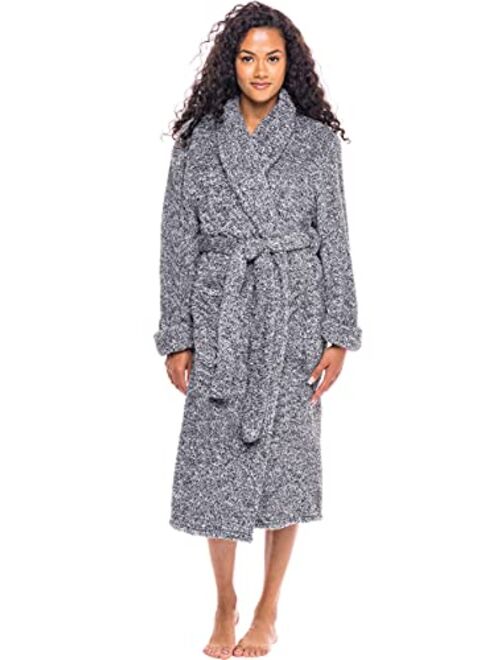 Alexander Del Rossa Women's Plush Fleece Robe, Warm Long Hair Shaggy Bathrobe