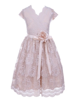 iGirldress Little Girls Floral Design Lace Easter/Spring Dress Sizes 2-14