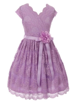 iGirldress Little Girls Floral Design Lace Easter/Spring Dress Sizes 2-14