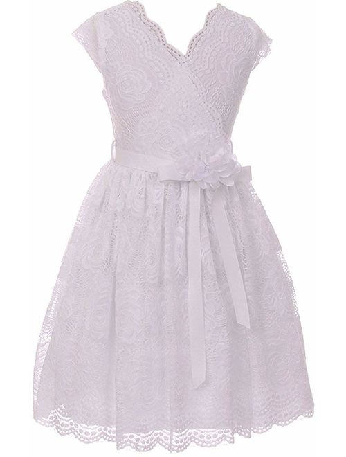 iGirldress Little Girls Floral Design Lace Easter/Spring Dress Sizes 2-14