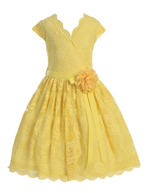 iGirldress Little Girls Floral Design Lace Easter/Spring Dress Sizes 2-14