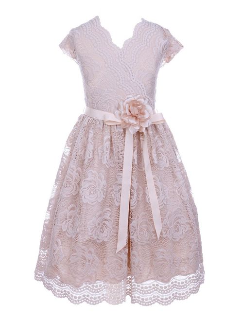 iGirldress Little Girls Floral Design Lace Easter/Spring Dress Sizes 2-14