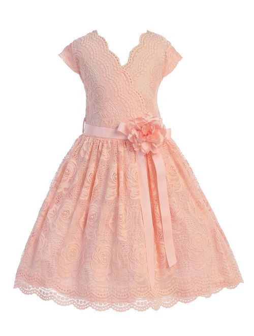 iGirldress Little Girls Floral Design Lace Easter/Spring Dress Sizes 2-14