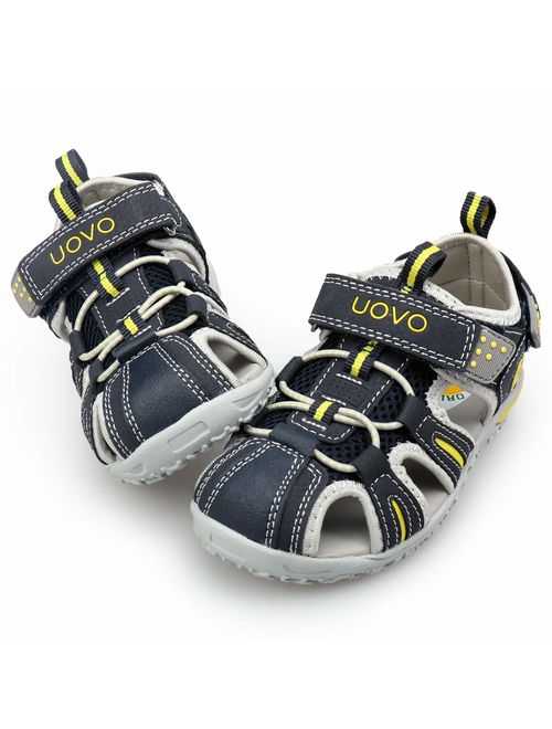 UOVO Boys Sandals Kids Sandals Hiking Athletic Closed-Toe Beach Summer Sandals for Boys Quick-Drying