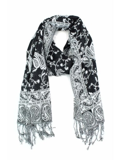 Paskmlna Reversible Paisley Pashmina Shawl Wrap Elegant Colors