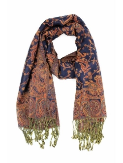 Paskmlna Reversible Paisley Pashmina Shawl Wrap Elegant Colors