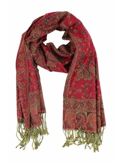 Paskmlna Reversible Paisley Pashmina Shawl Wrap Elegant Colors