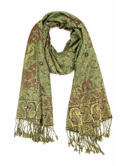 Paskmlna Reversible Paisley Pashmina Shawl Wrap Elegant Colors