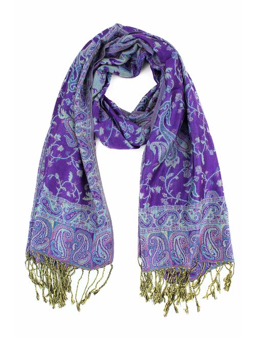 Paskmlna Reversible Paisley Pashmina Shawl Wrap Elegant Colors