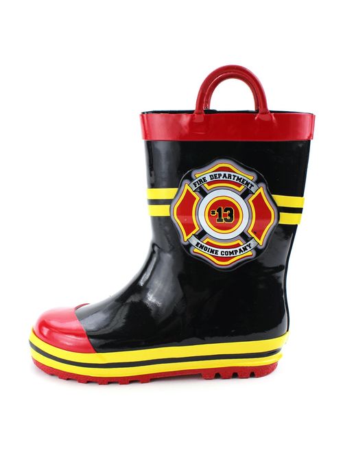 Fireman Firefighter Boys Girls Costume Style Rain Boots (Toddler/Little Kid)