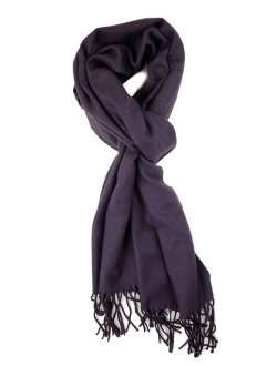 Plum Feathers Rich Solid Colors Cashmere Feel Winter Scarf