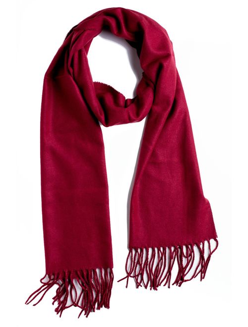 Plum Feathers Rich Solid Colors Cashmere Feel Winter Scarf