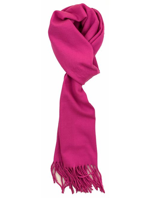 Plum Feathers Rich Solid Colors Cashmere Feel Winter Scarf