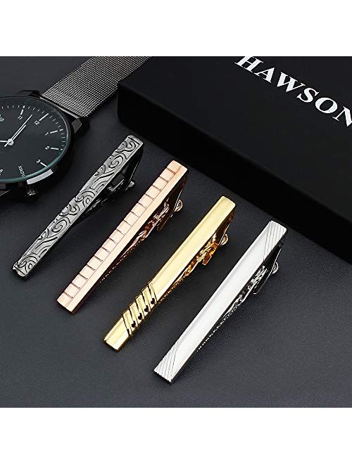 HAWSON 4 Pcs Tie Clip Set for Men - Best Gifts for Men