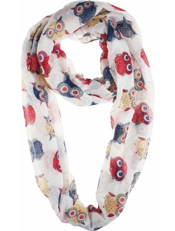 Vivian & Vincent Soft Light Weight Cartoon Owl Sheer Scarf Shawl Wrap