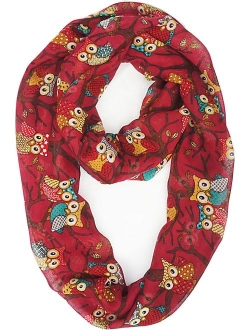 Vivian & Vincent Soft Light Weight Cartoon Owl Sheer Scarf Shawl Wrap