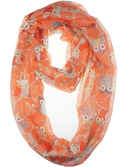 Vivian & Vincent Soft Light Weight Cartoon Owl Sheer Scarf Shawl Wrap