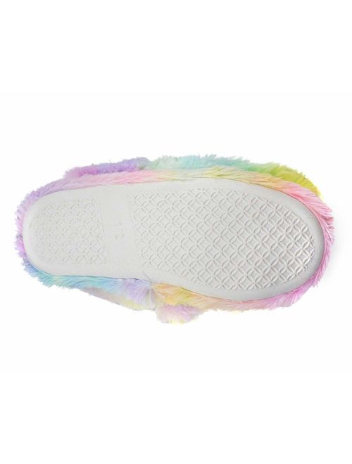 Tirzrro Girls/Kids Cute Unicorn Slippers with Warm Plush Fleece Indoor Outdoor Slip-on Booties