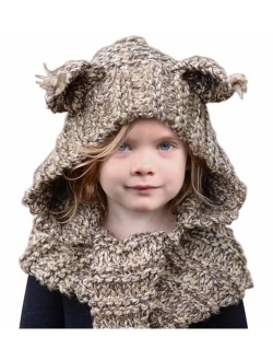 Sumolux Winter Kids Warm Cat Animal Hats Knitted Coif Hood Scarf Beanies for Autumn Winter