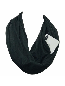 Pop Fashion Scarves for Women, Girls, Ladies, Infinity Scarf with Zipper Pocket Pattern Print Lightweight Wrap - $44.99