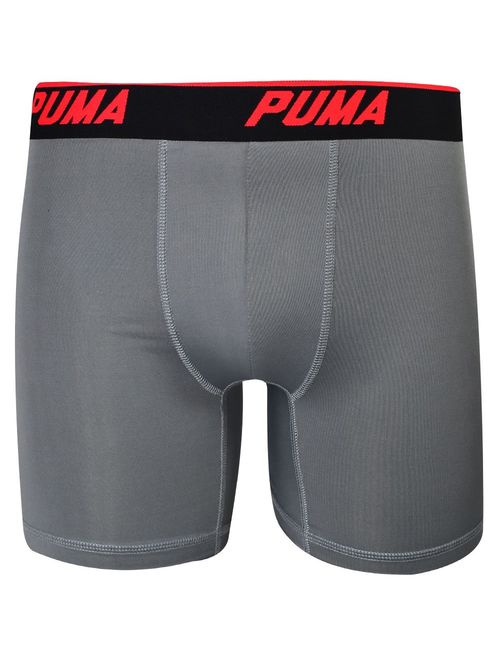 PUMA Men's Solid Elastic Waist 3 Pack Tech Boxer Brief