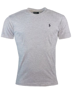 Men's Cotton Solid Pony Logo Crew Neck T-Shirt