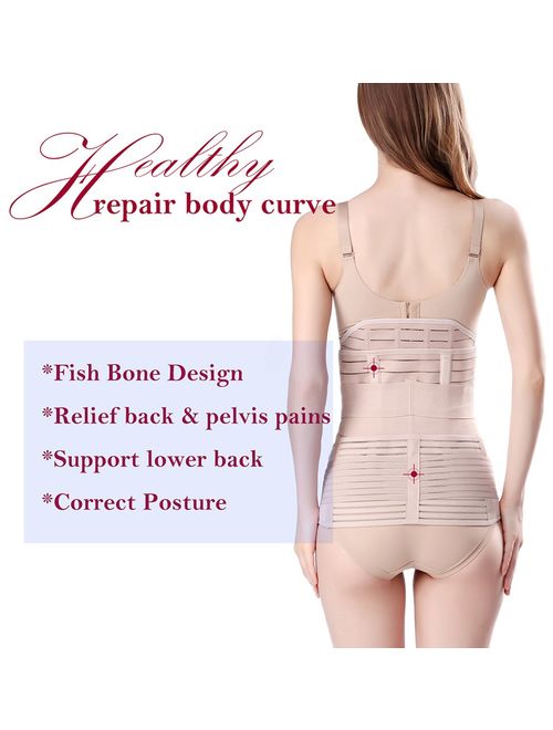 Buy ChongErfei Postpartum Support Recovery Belly Wrap Waist/Pelvis Belt  Body Shaper Postnatal Shapewear online