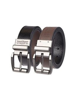 Men's 100% Leather Reversible Casual Jean Belt