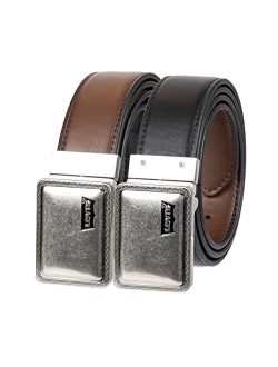 Men's 100% Leather Reversible Casual Jean Belt