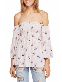 FreePeople Women's Lana Off The Shoulder Tunic, Large, Purple