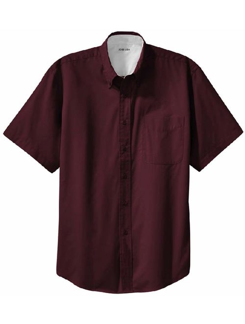 Joe's USA Men's Short Sleeve Wrinkle Resistant Easy Care Shirts in 32 Colors. Sizes XS-6XL