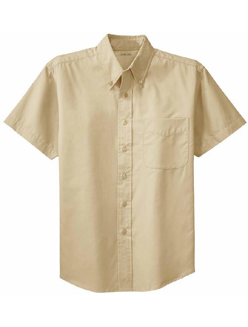 Joe's USA Men's Short Sleeve Wrinkle Resistant Easy Care Shirts in 32 Colors. Sizes XS-6XL