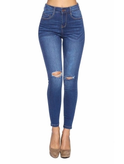 ICONICC Women's Butt Lifting Skinny Jeans Destroyed and Ripped Stretch Denim