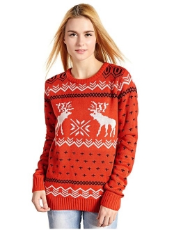 v28 Women's Patterns Reindeer Snowman Tree Snowflakes Christmas Sweater Cardigan