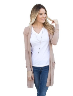 Tickled Teal Women's Soft Long Sleeve Pocket Cardigan