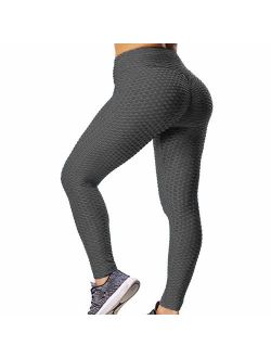 Booty Yoga Pants Women High Waisted Ruched Butt Lift Textured Scrunch Leggings