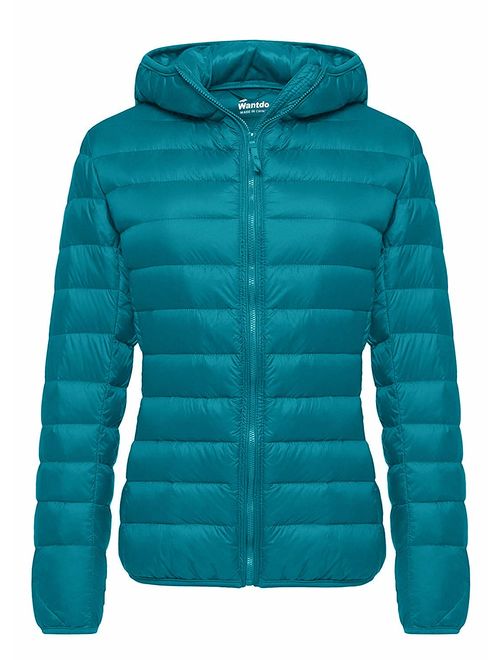 Wantdo Women's Hooded Packable Ultra Light Weight Short Down Jacket