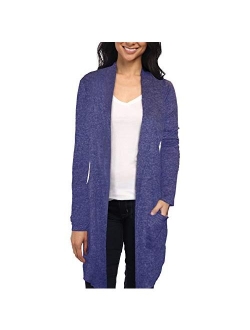 Womens Lightweight Casual Open Front Drape Long Cardigan with Pockets for All Season