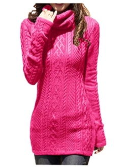 v28 Women Polo Neck Knit Stretchable Elasticity Long Slim Sweater