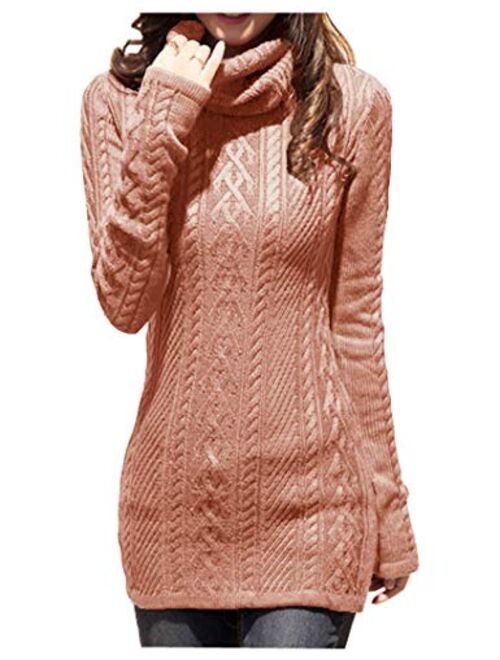 v28 Women Polo Neck Knit Stretchable Elasticity Long Slim Sweater