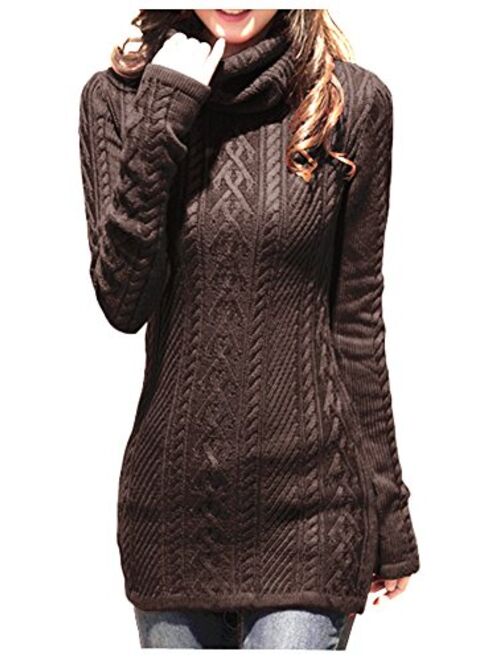 v28 Women Polo Neck Knit Stretchable Elasticity Long Slim Sweater