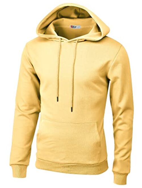 H2H Mens Casual Slim Fit Long Sleeve Hoodie Lightweight Basic Designed